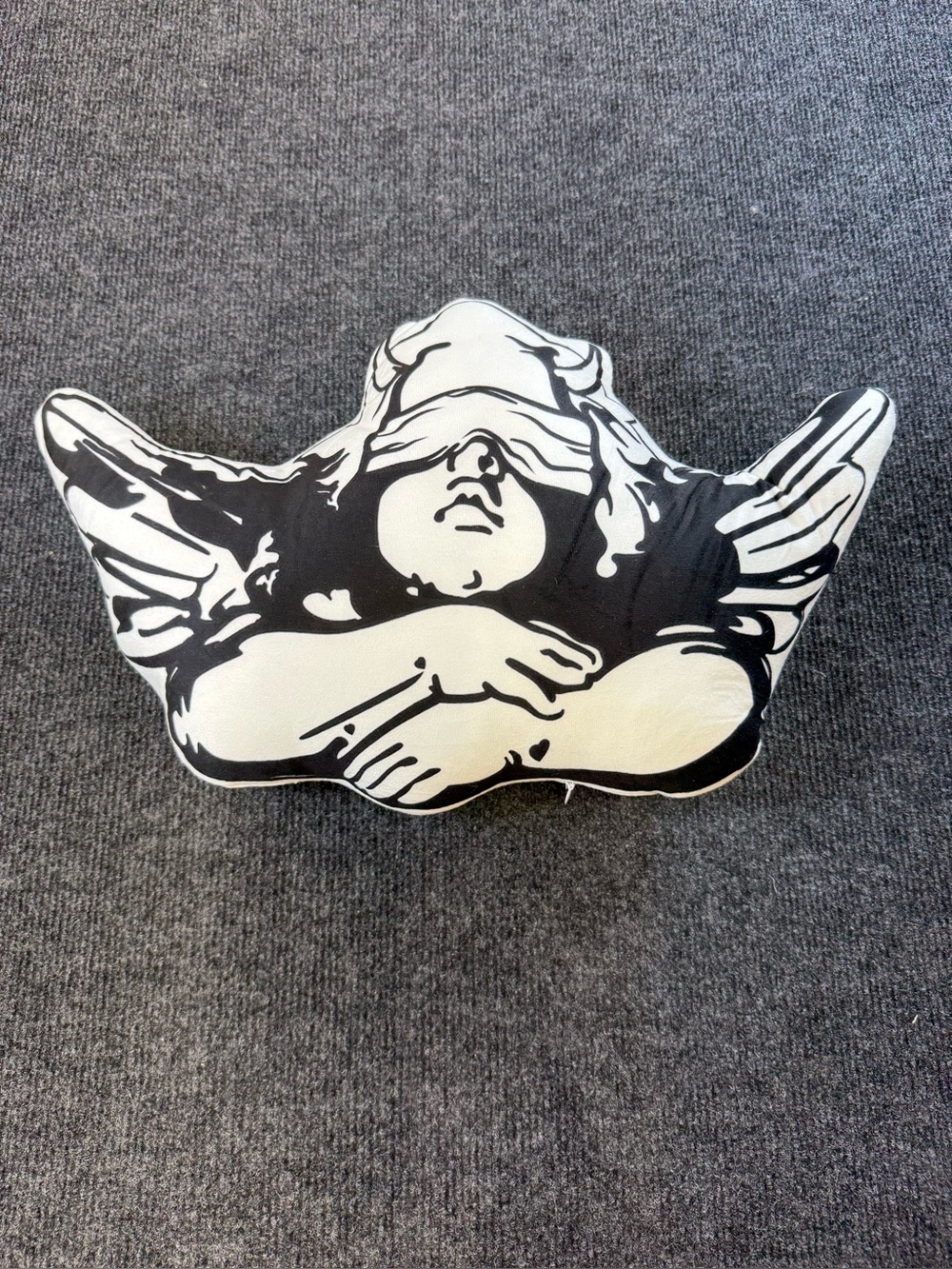 Boy Lie Black & White Angel Motif Cushion Decorative Pillow